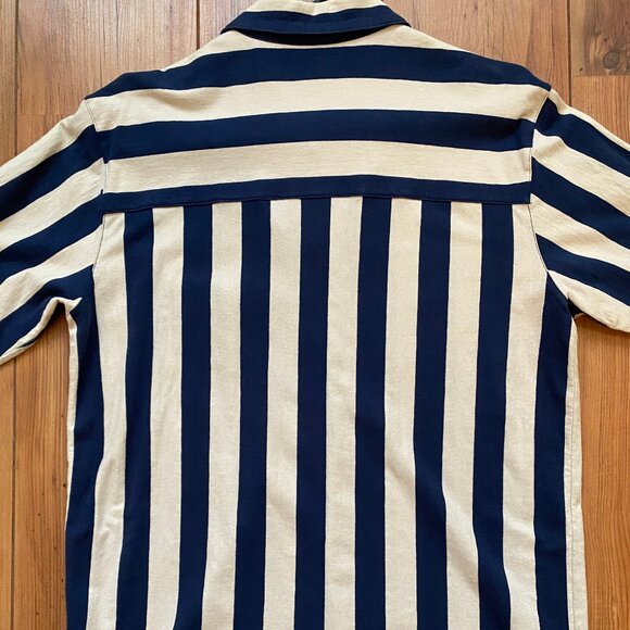 Ami Blue Striped Short Sleeve Button Down, Ami Alexandre Matussi, Sz L - Picture 7 of 9